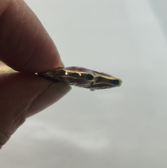 Vintage Cloisonne Enamel Earrings & Butterfly 🦋 Pendant Set - Picture 6 of 13